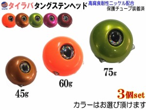 タングステン (45g 60g 75g 各1個) 【商品一覧】 45グラム 60グラム 75グラム タイラバ ヘッド 鯛ラバ シンカー 保護チューブ付 保護チュ