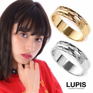 指輪 リング レディース シンプル ワイドリング カット ゴールド シルバー レイヤード LUPIS ルピス