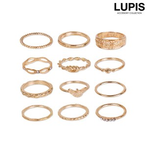 リング セットリング 指輪 レディース ゴールド ツイスト シンプル メタル シンプル 大人 LUPIS ルピス