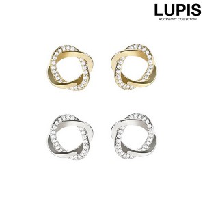 ツインオーバルピアス【ピアス レディース 捻り ツイスト ゴールド シルバー シンプル 小さめ オシャレ 激安 LUPIS ルピス】