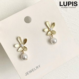 フラワー×パールピアス【ピアス レディース パール フラワー ゴールド 揺れる かわいい 大人 シンプル LUPIS ルピス 激安】