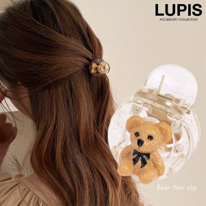 ヘアクリップ ミニクリップ ミニバンスクリップ プチ くま ベア 韓国っぽ かわいい おしゃれ 小さめ 激安 LUPIS ルピス