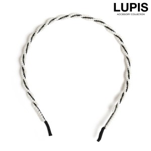 カチューシャ ヘアアクセサリー パール ツイスト 細め ブラック 大人 上品 エレガント 華やか ガーリー lupis ルピス 激安