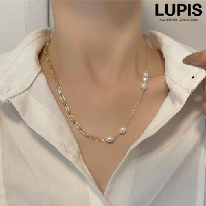 ネックレス レディース チェーン パール 華奢 上品 カジュアル きれいめ シンプル 大人レディ 韓国 激安 LUPIS ルピス