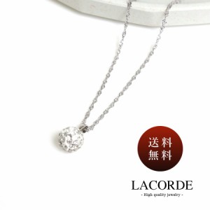 【送料無料！】ネックレス ボール パヴェ プラチナ仕上げ ストーン クリア おしゃれ かわいい ラコーデ LACORDE