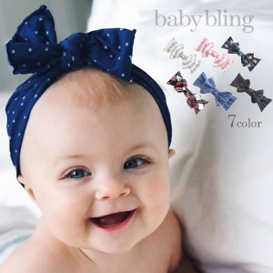 baby bling (ベビーブリング) ベビー リボン カチューシャ Printed Knots かわいい プリント柄 プレゼント ギフト