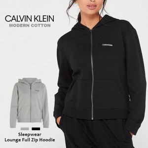 カルバンクライン Calvin Klein レディース パーカー ブランド 薄手 スウェット コットン グレー ブラック CK ロゴ 黒