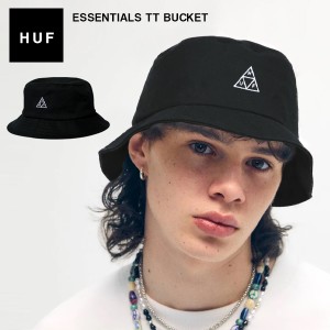 HUF ハフ 帽子 メンズ レディース 黒 バケットハット ハット 男女兼用 HT00618 ロゴ ボックスロゴ コットン ユニセックス 刺繍 ESSENTIAL