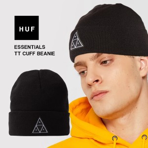 ハフ HUF ニット帽 メンズ レディース ニットキャップ シンプル ブランド 男女兼用 BN00089 ロゴ ビーニーキャップ 黒 ブラック