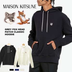 メゾンキツネ パーカー スウェット プルオーバー メンズ レディース MAISON KITSUNE FOX ワンポイント コットン 男女兼用 黒 ブラック