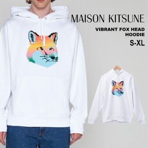 メゾンキツネ パーカー スウェット プルオーバー MAISON KITSUNE FOX コットン メンズ 男女兼用 黒 ブラック グレー