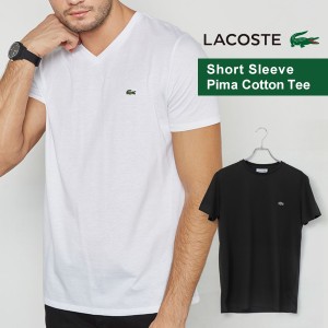 ラコステ メンズ 半袖 コットン Ｔシャツ クルーネック Vネック LACOSTE 定番 シンプル ベーシック カジュアル 男性用