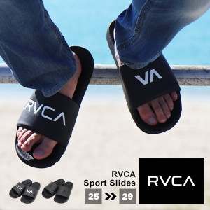 ルーカ サンダル RVCA メンズ スリッパ 黒 ブラック ロゴ カジュアル ストリート サーフ スケーター ブランド