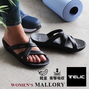 テリック リカバリーサンダル サンダル レディース リカバリーシューズ TELIC 黒 ブラック ビーチサンダル スポーツサンダル 軽量 防水 