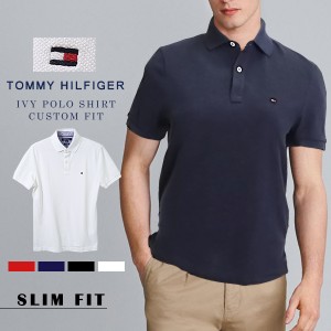 トミーヒルフィガー ポロシャツ メンズ スリム ゴルフ スポーツ tommy hilfiger トミー コットン カスタムフィット 半袖 ワンポイント IV