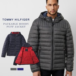 トミーヒルフィガー ダウンジャケット ライトダウン 中綿 ブルゾン アウター メンズ TOMMY HILFIGER フード付き 軽量 防寒 撥水 黒 ブラ