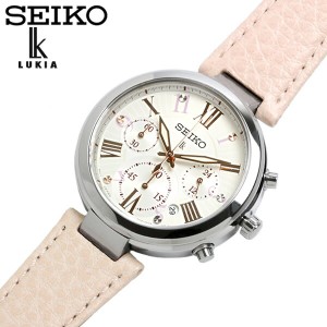 SEIKO セイコー レディース 腕時計 ルキア クロノグラフ カレンダー レザー ピンク srw793p1