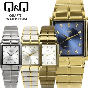 シチズン Q&Q 腕時計メンズ ビジネス qq037 CITIZEN 国内正規品 誕生日プレゼント 男性 ギフト シルバー ブルー ゴールド スクエア 四角