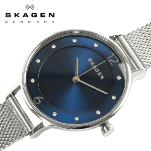 SKAGEN スカーゲン ANITA アニタ 腕時計 レディース ステンレス メッシュベルト ミネラルガラス 3気圧防水 クリスタル ラウンド ブルー 