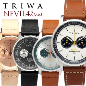 TRIWA/トリワ NEVIL 腕時計 クロノグラフ メンズ レディース ユニセックス ステンレス オーガニックレザー 日常生活強化防水 ストップウ