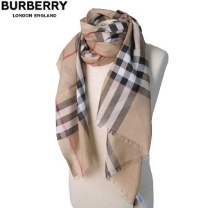 送料無料 BURBERRY バーバリー ガーゼストール 8015405 A5655 CAMEL CHECK シルクブレンド マフラー