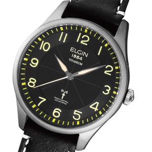 送料無料 NEWモデル ELGIN ソ−ラ−電波ウォッチ エルジン 腕時計 FK1431TI-BP レザ−バンド メーカー保証 ムーズメント 日本製