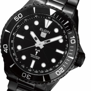 送料無料 エルジン 腕時計 FK1427B-BP NEWモデル INFINITYブラック ソ−ラ−電波ウォッチ ブラックIPメッキ メーカー保証 ムーズメント 