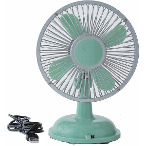 送料無料 USB 卓上ミニ扇風機 グリーン F0596 乾電池も使える 静音 Desk Top Fan 小型扇風機 卓上ミニファン 熱中症対策 富士商