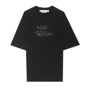 送料無料 オフホワイト OFF-WHITE Tシャツ 半袖 丸首 NEEN ARROW SKATE S/S TEE BLACK WHITE OMAA119S22JER0081001