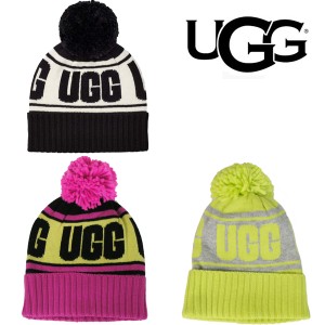 送料無料 アグ UGG Knit Logo Stadium Beanie 20067 レディース ニット ビーニー 帽子 レディース 帽子 ニット ポンポン