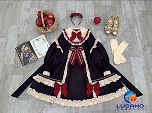 萌えゴシック　ロリータ風　Sweet Gothic Lolita風　ワンピース　KL02　森ガール　学園 クリスマス ハロウィン イベント仮装 コスチュー