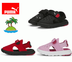 プーマ PUMA エボルブ サンダル AC インファント スポーツサンダル ベビー キッズ ウォーターシューズ  アクアシューズ ブラック レッド 