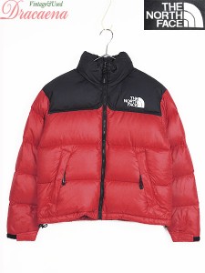 レディース 古着 ジャケット THENORTHFACE ノースフェイス 90s ヌプシ 700 アウトドア 赤 黒 グースダウン XS