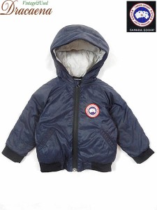 キッズ 古着 Canada製 CANADA GOOSE カナダグース 「Kids Bomber」 軽量 ダウン ジャケット 1-1.5歳位