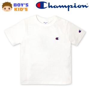 【送料無料】男児 キッズ 本体綿100％ Champion/チャンピオン 半袖 Tシャツ ロゴ刺繍 クルーネック 子供服 男の子 110cm 120cm 130cm td-