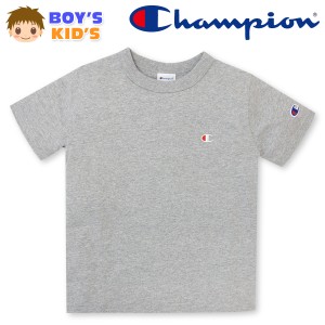 【送料無料】男児 キッズ 本体綿100％ Champion/チャンピオン 半袖 Tシャツ ロゴ刺繍 クルーネック 子供服 男の子 110cm 120cm 130cm td-