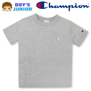 【送料無料】男児 ジュニア 本体綿100％ Champion/チャンピオン 半袖 Tシャツ ロゴ刺繍 クルーネック 子供服 男の子 140cm 150cm 160cm t