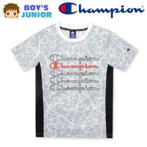 【送料無料】男児 ジュニア Champion/チャンピオン 半袖 Tシャツ メッシュ素材 ロゴ刺繍 配色切替え クルーネック 子供服 男の子 140cm 1