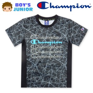 【送料無料】男児 ジュニア Champion/チャンピオン 半袖 Tシャツ メッシュ素材 ロゴ刺繍 配色切替え クルーネック 子供服 男の子 140cm 1