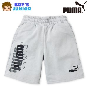 【送料無料】男児 ジュニア 裏毛 スウェット ショーツ PUMA ジャージ ウエストゴム ボトムス 子供服 td-0408a-gy【メール便対応】