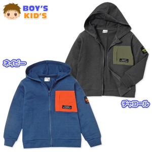 【送料無料】男児 キッズ ミニ裏毛 フルジップ パーカー ジャケット アウター 胸ポケット 子供服 男の子 nw-0812【メール便対応】