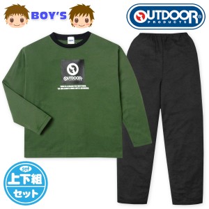 【送料無料】男児 キッズ ジュニア 長袖 パジャマ OUTDOOR 上下組 ダンボールニット 子供服 男の子 iw-0920b-kk【メール便対応】