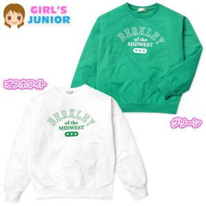 【送料無料】女児 ジュニア ミニ裏毛 長袖 トレーナー フロッキープリント 子供服 女の子 140cm 150cm 160cm nw-1023【メール便対応】