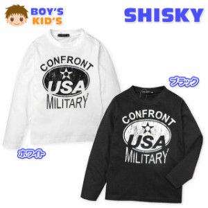 【送料無料】子供服 男の子 Tシャツ 長袖 SHISKY シスキー 綿素材 かすれロゴプリント 男児 キッズ 110cm 120cm 130cm【メール便対応】