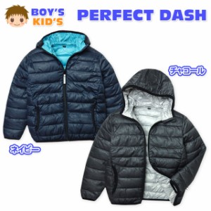 男児 キッズ ファイバーダウン ジャケット あったか素材 軽量 保温性 反射材チャーム フード付き 子供服 男の子 a-1539