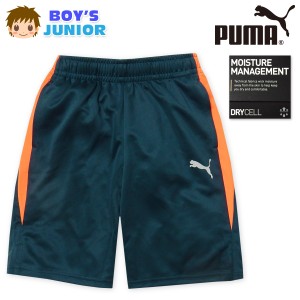 【送料無料】男児 ジュニア 吸水速乾 ハーフパンツ ジャージ PUMA ボトムス 子供服 男の子 td-0639a-nv【メール便対応】