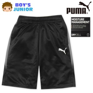 【送料無料】男児 ジュニア 吸水速乾 ハーフパンツ ジャージ PUMA ボトムス 子供服 男の子 td-0639b-bk【メール便対応】