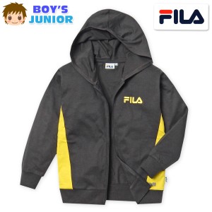 【送料無料】男児 ジュニア 天竺 パーカー ジャケット FILA フルジップ アウター 薄手 刺繍 子供服 男の子 iw-0746b-cc【メール便対応】