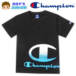 【送料無料】男児 ジュニア ポリエステル天竺 半袖 Tシャツ Champion/チャンピオン 吸水速乾 ストレッチ 子供服 男の子 140cm 150cm 160c