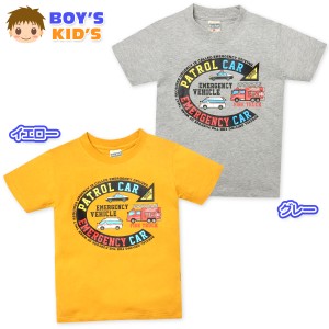 【送料無料】男児 キッズ 半袖 Tシャツ 本体綿100％ 乗り物プリント クルーネック 子供服 男の子 100cm 110cm 120cm 130cm nw-0350【メー